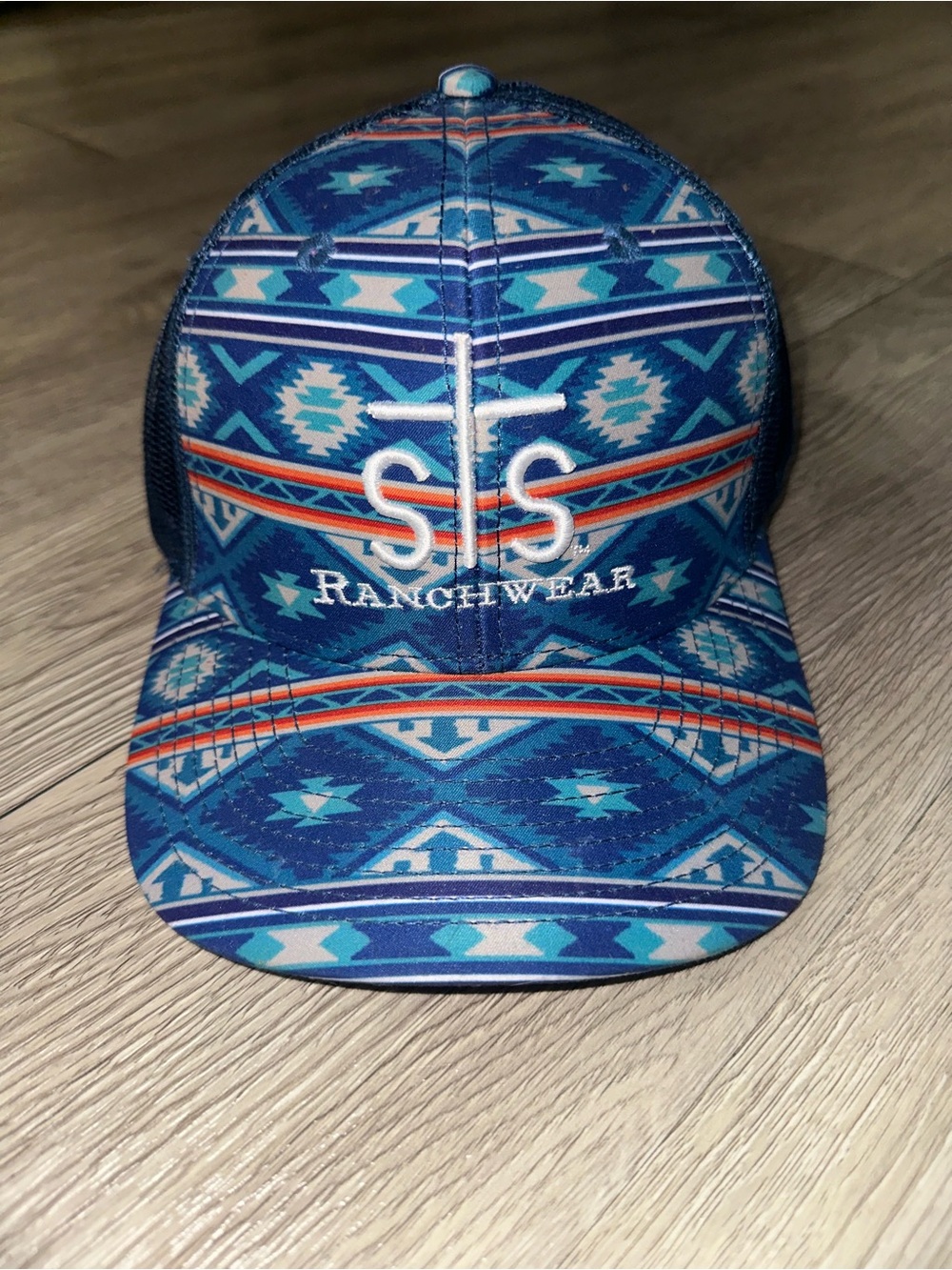 STS Puff Hat Mojave Sky & Navy Mesh Western Wear Cap